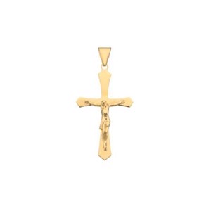 Kors guldvedhæng med jesus i 8-14 karat - Large